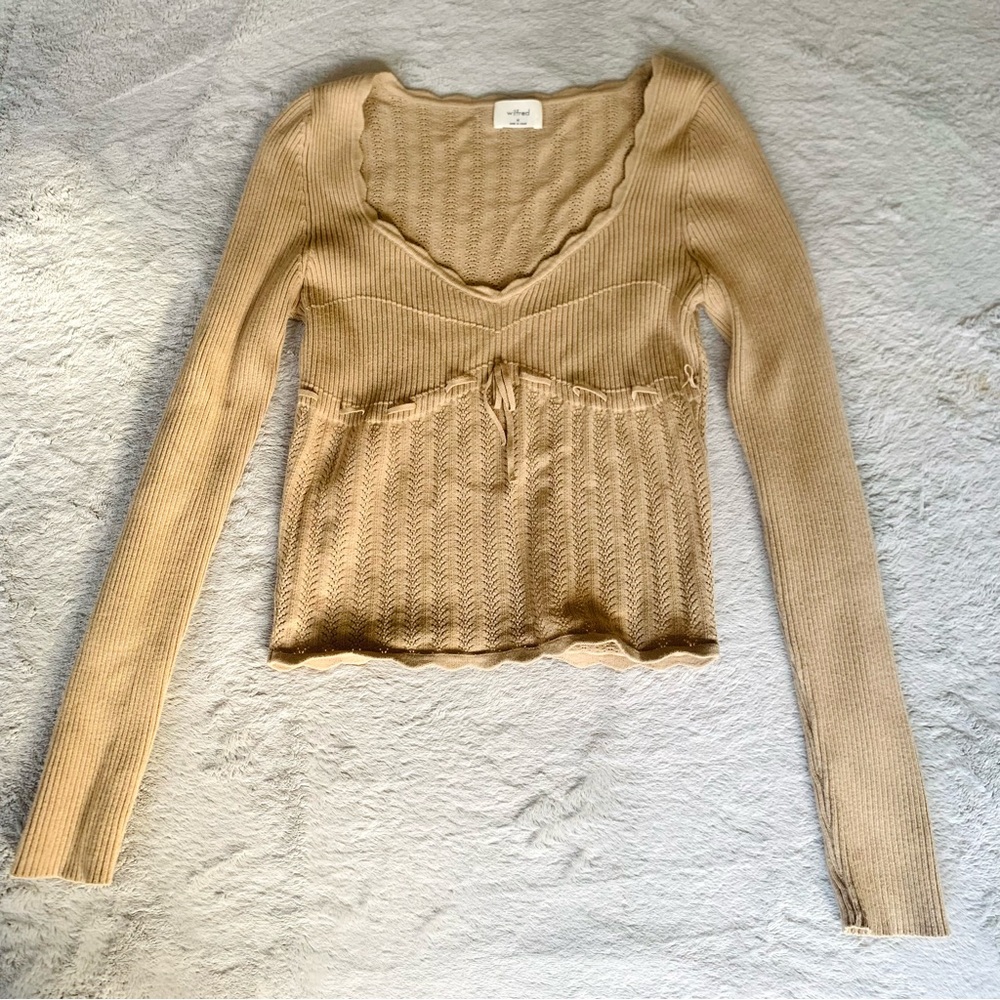 Wilfred Aritzia Soloist Sweater Cream Sz Medium Knit - Picture 2 of 7
